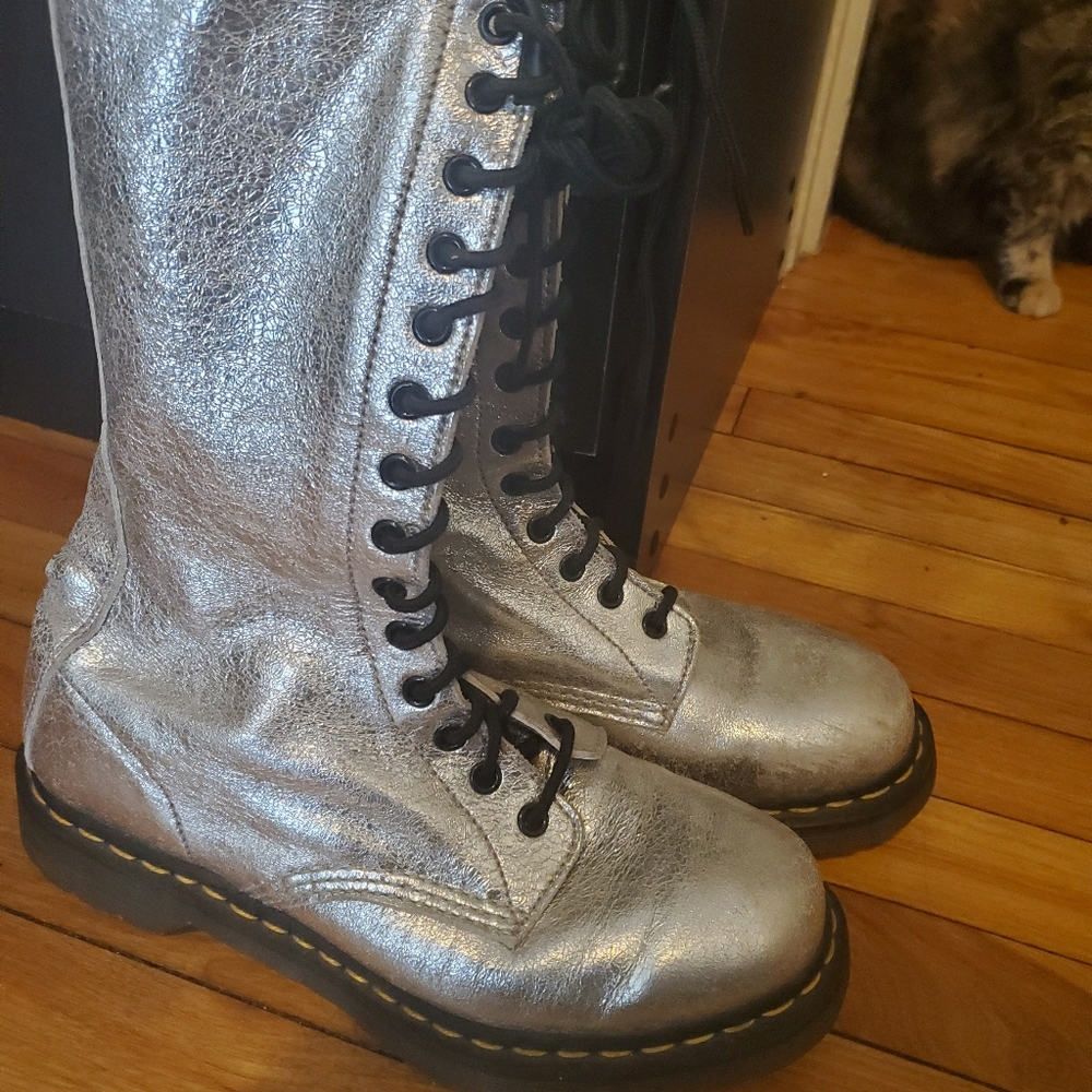 Dr. Marten silver mid calf boots